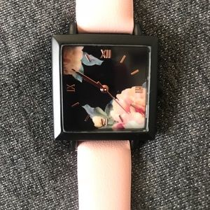 NWT Loft Outlet watch powder pink band with rose